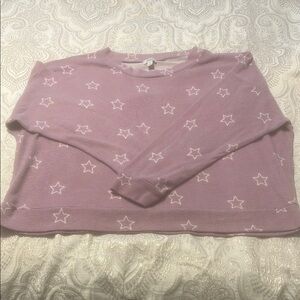 Lavender Star Patterned Women's Pajama Top
